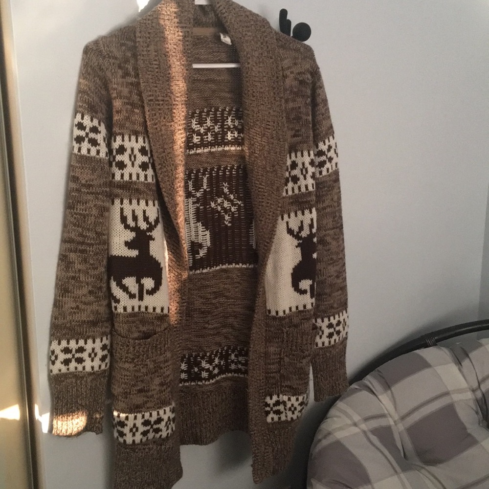 Beige knit cardigan